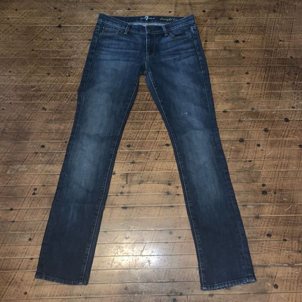 7 for All Mankind straight leg distressed normcore 28 jeans
